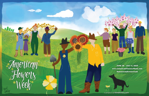 American Flowers Week 2023 illustration by April Lemly