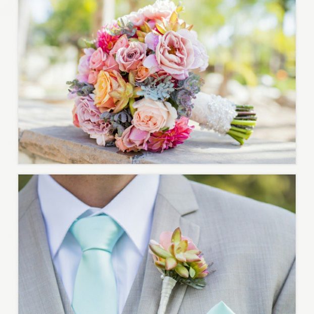 Colorful and local, wedding flowers by Sarah's RowanOak Events as featured on The Knot in 2015