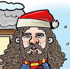 Uncle Wilco, as he is depicted on his web site, We *Heart* Sheds (well, this was a holiday version from 2007)