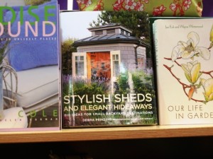 Stylish Sheds, a featured book at University Bookstore's display