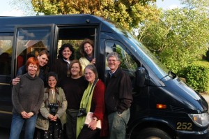 Our Holland gang, with Tovah front and center (she is the short, grinning gal with a huge camera around her neck). Clockwise, from left: Kathy Renwald, Bianca Helderman, Anne Nieland, Debra Prinzing, Walter Reeves, Mary Robson, Nellie Neal and Tovah Martin