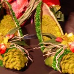 Shoes for a flower fairy with twigs, moss and petals
