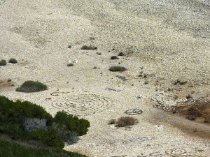 The alluring labyrinth patterns are visible from high above the beach 