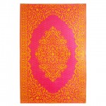 Hot pink with Electric orange, an exotic, 4-by-6 foot outdoor rug, $24.95