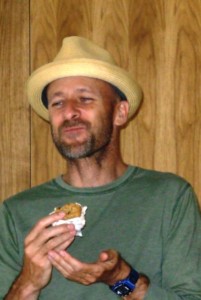Architect Kevin Southerland, Assembledge, enjoying his Coolhaus ice cream sandwich