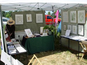 A botanical art gallery at the Lopez Island Farmer's Market