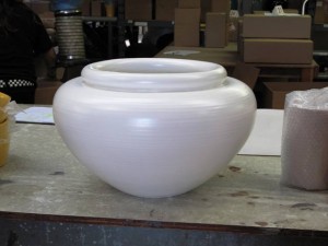 "Ali Baba" jar, in satin white, inspired by Terry's broken urn