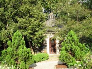 Shed spotting: One of two stone structures in the historic terrace garden