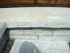 You can see the interesting texture in the cross-sections of cut concrete