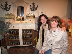 At the party, creative director Angela Hicks posed with me in the lush bed and bath department