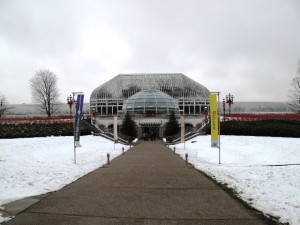 In a setting of snow on the last day of 2009, the Phipps Conservatory makes a grand statement