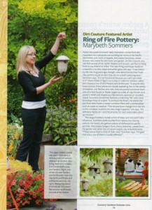 Seattle potter Marybeth Sommers is a Dirtcouture.com artisan who creates Raku bird feeders and bird houses.