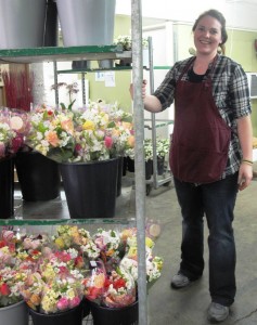 Michelle with bouquets