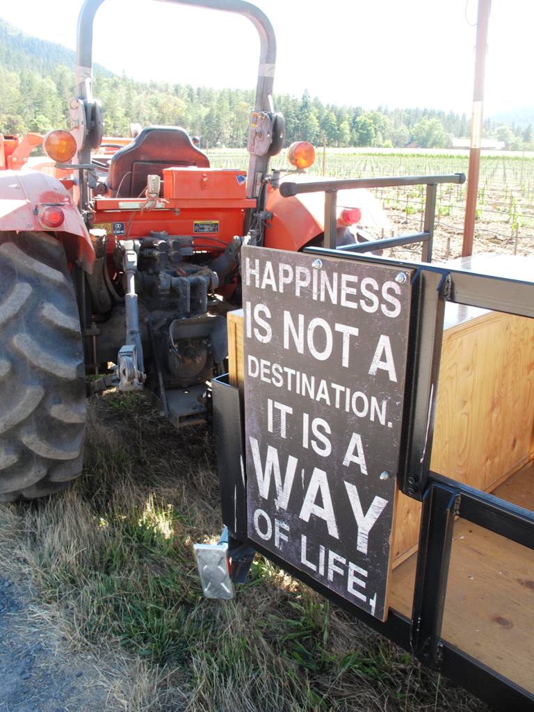 A sign you can't help but agree with, spotted on the side of a tractor.