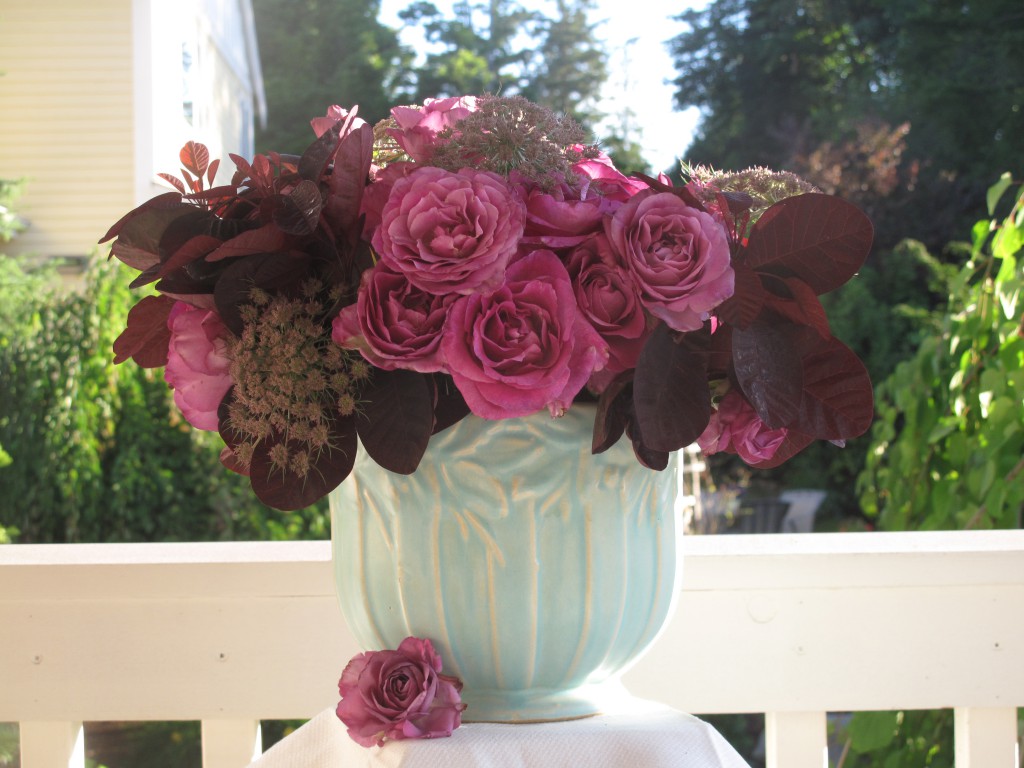 Analogous color palette of pinks, mauves and purples! This design was originally published in my book, Slow Flowers