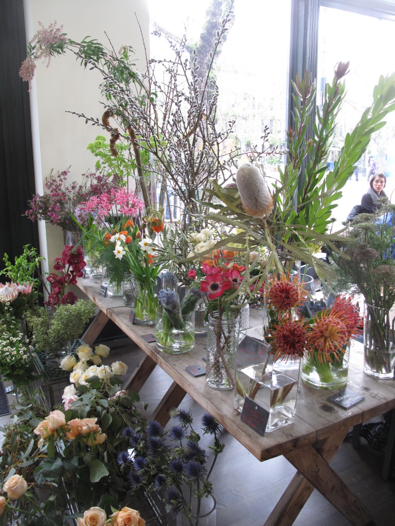 The floral department at The London Plane - in Seattle's Pioneer Square.