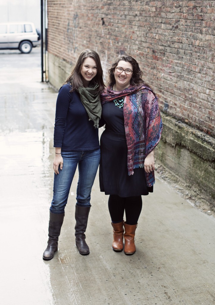 Justine Lacey (left) and Jessica Stewart (right) are a young, dynamic floral duo committed to seasonal and locally-grown flowers in their designs. Photo credit (c) Judie 