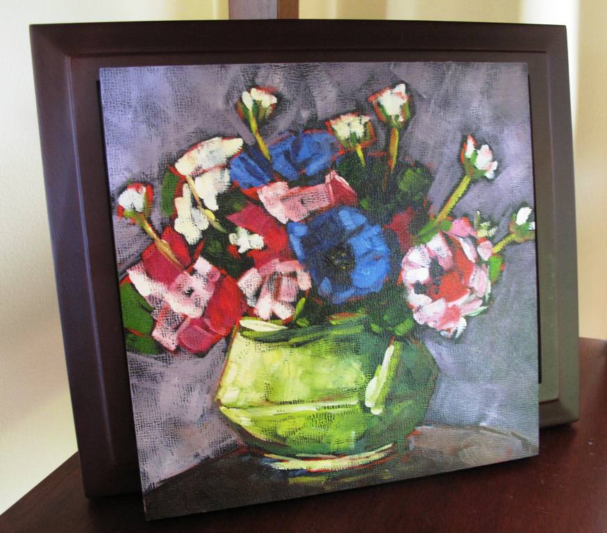 Amy's charming oil painting of that same arrangement ~ a surprise and cherished gift.