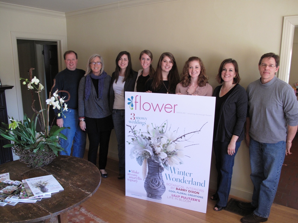 I snapped this photo of the flower magazine staff back in January 2011 when I visited Birmingham, Alabama, for a get-to-know meeting. That's Margot, second from the left.