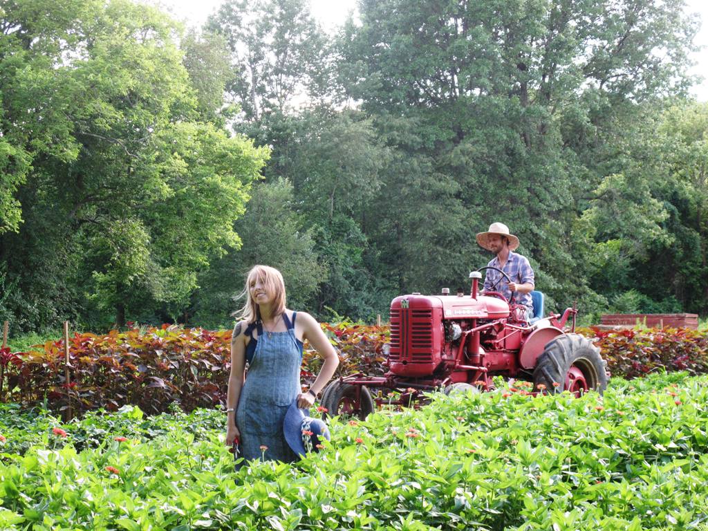 Gretel and Steve Adams on their farm in Columbus, Ohio.
