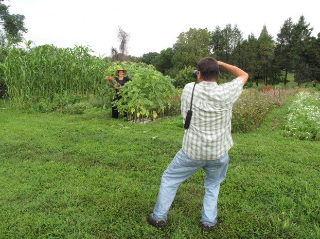 On Location at Love 'N Fresh Flowers - here, my colleague Rob Cardillo as he captures Jennie's portrait in the flower fields.