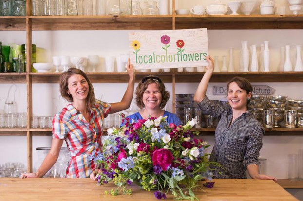 The Local Color Flowers design team - Ellen Frost is in the center.