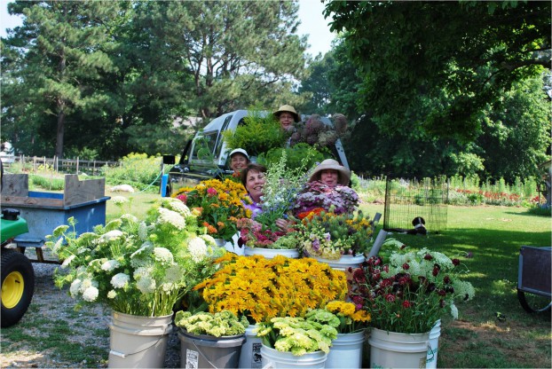 The Gardener's Workshop Cut Flower Farm: Lisa Ziegler and her family and crew.