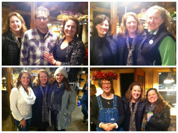 Slowflowers.com Potluck at Robin Hollow Farm. Clockwise from top left: Me with Mike and Polly Hutchison/Robin Hollow;  Sandy Jones, me and Rebecca Perry/Sabatia Flower Farm; Kristin Randall Burrello/Muddy Feet Flower Farm, me & Bridget Tierney/The Greenery; and Mary Kate Kinnane, me, and Maureen Azize/The Local Bouquet.