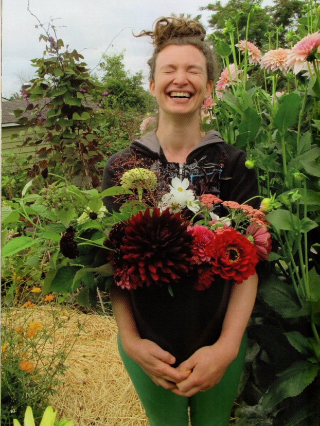 Kelly Sullivan of Botanique, photographed in her Seattle cutting garden.