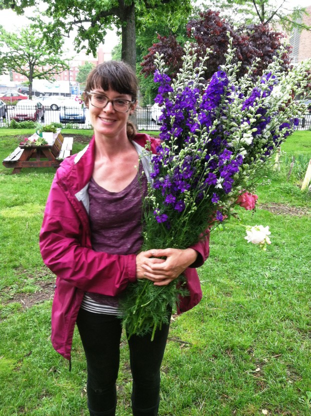 Meet Molly Culver, and a bouquet of beautiful larkspur she grew in Brooklyn.