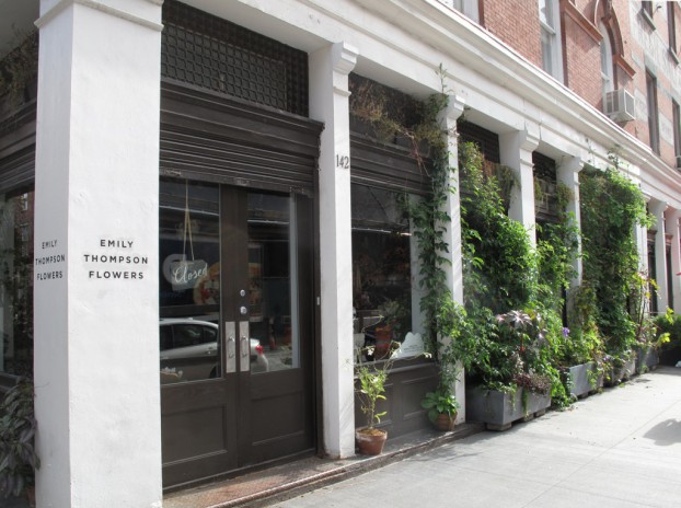 I love how the annual vines are climbing up the facade of this historic storefront (c) Debra Prinzing photo