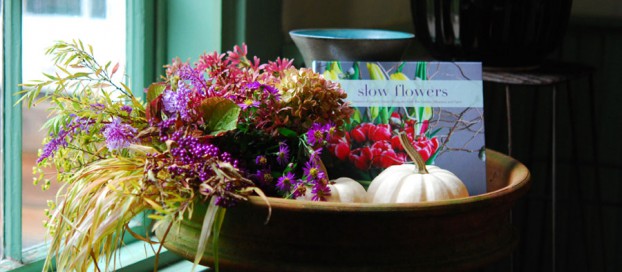 A possible collection of stems and fruit inspired by Slow Flowers, photographed by Katherine Tracy of Avant Gardens Nursery.