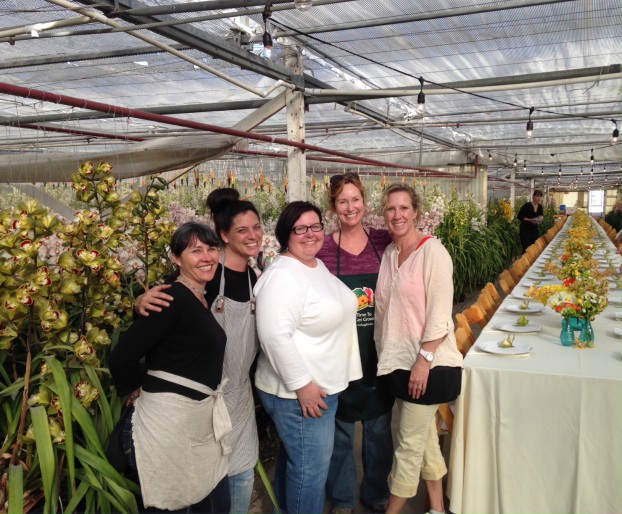 The Flower Power Design Team, from left: Laura Cogan, JIll Redman, CCFC Event Planner and Florist Kathleen Williford, Margaret Lloyd and Rebecca Raymond. All that talent in one place!