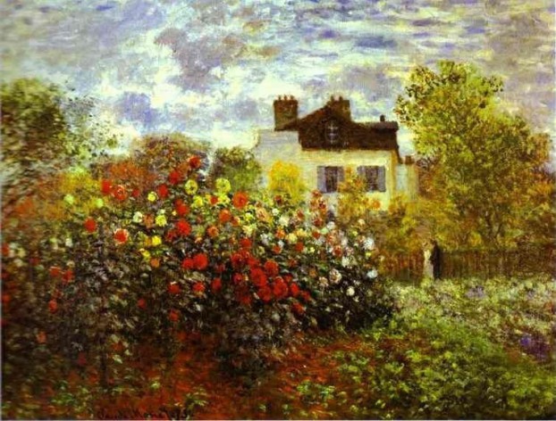 I call this my "dream cutting garden," painted by Claude Monet in 1873. The Garden at Argenteuil (Dahlias)