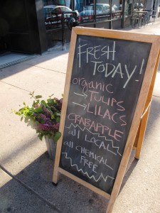 This blackboard/sandwich board is a message I can get behind. Spotted outside Foxglove Market & Studio, owned by today's guest Christine Hoffman.