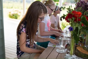 Even the youngest floral design student learns about the Slow Flowers Movement at Triple Wren Farms! (c) Elena Slesarchuk.
