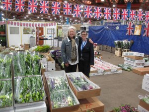 Here I am with Helen Evans of London's New Covent Garden Flower Market.