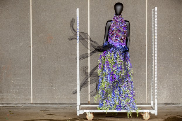 “Shadows” - a haute couture gown (c) Photo by Julian Winslow for New Covent Garden Flower Market