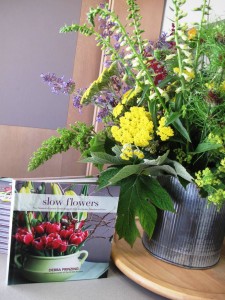 Local flowers and the Slow Flowers book go together well!