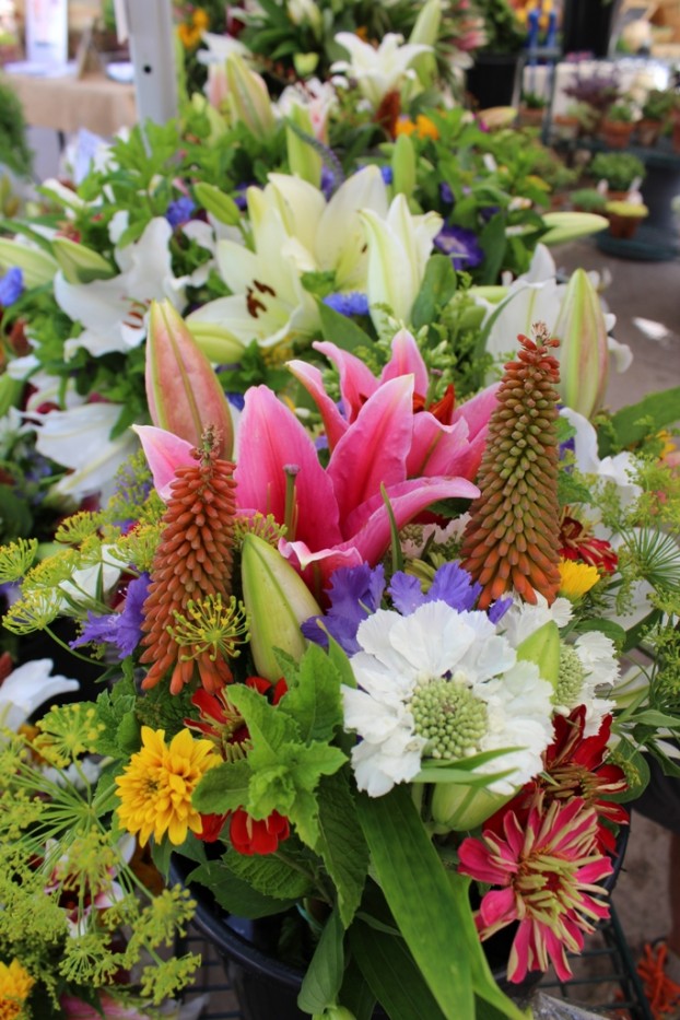 Bouquets from The Fresh Herb Co. that caught my eye at the Longmont Farmers' Market, their second venue.