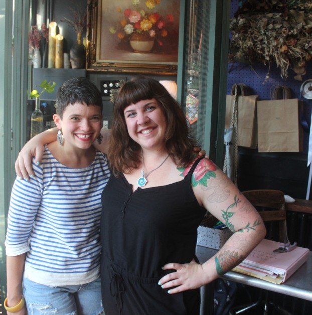 Suzanna Cameron (right), owner of Stems Brooklyn, with Jamie Agnello (left)