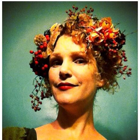 Love this portrait of Melissa, the crown of her head encircled with flowers.