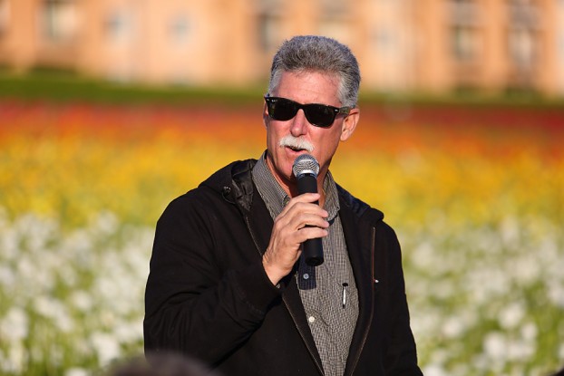 Mike A. Mellano, 3rd-generation flower farmer for Mellano & Co., speaking at the recent Field to Vase Dinner Tour at The Flower Fields in Carlsbad, California