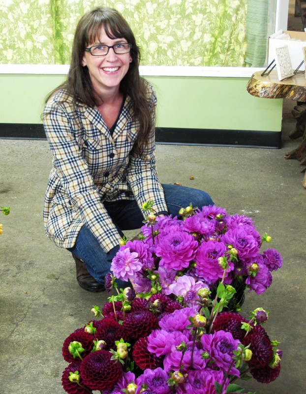Anne Bradfield, owner of Seattle-based Floressence -- captured on the hunt for beautiful and locally-grown Northwest flowers!
