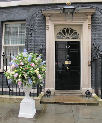 British flowers at Number 10 Downing Street