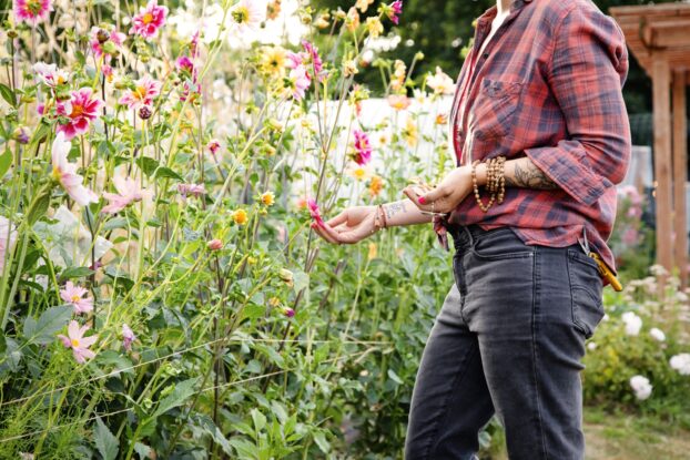 In the flower fields with Chelsea