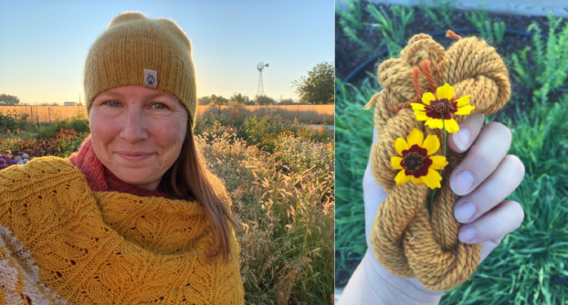 Elaine and dye flowers