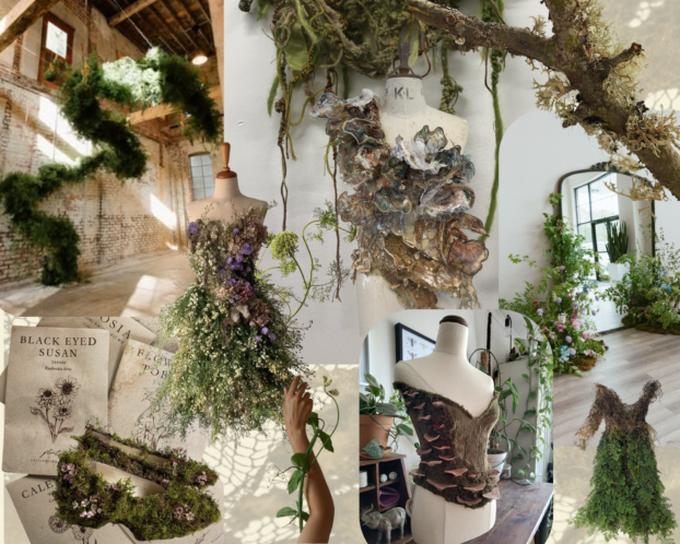 Alanna's original inspiration board for the Earth Dress