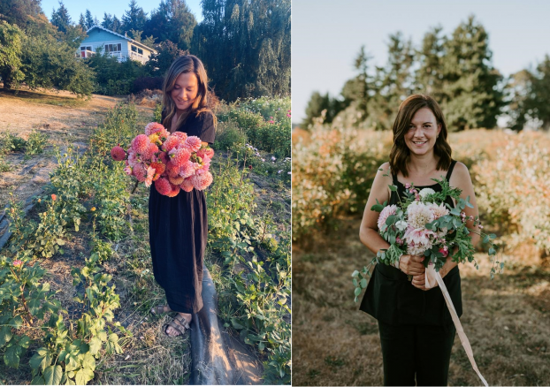 Halee with her flowers