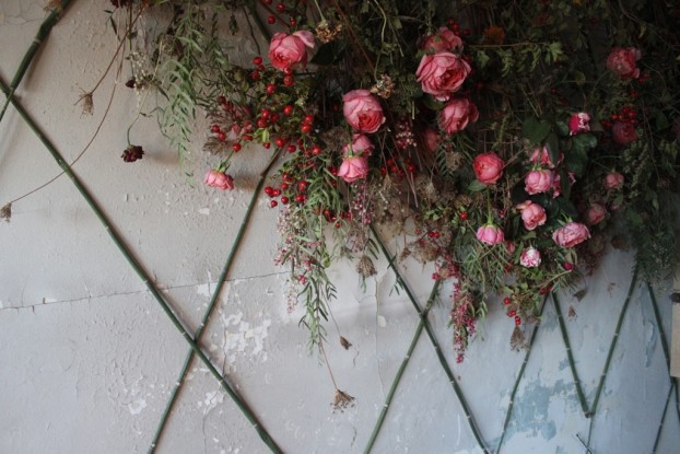 The alluring, feminine and wild interior wall of The Living Room at The Flower House, designed by today's first three Podcast guests.